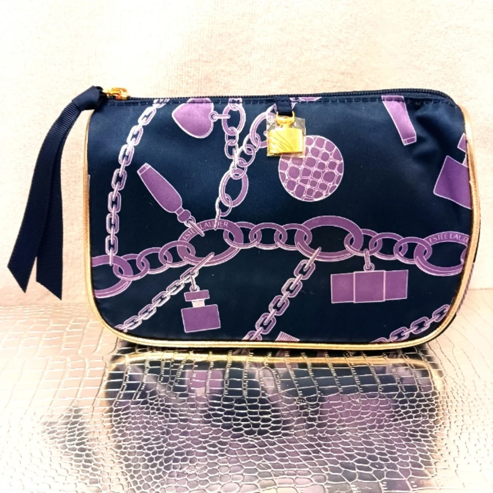 Estée‎ Lauder Make-Up Bag VINTAGE  NEW OLD STOCK Chains Luxury Baroque Pattern